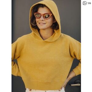 Mollusk Golden Hour Pullover Mustard Yellow Cropped